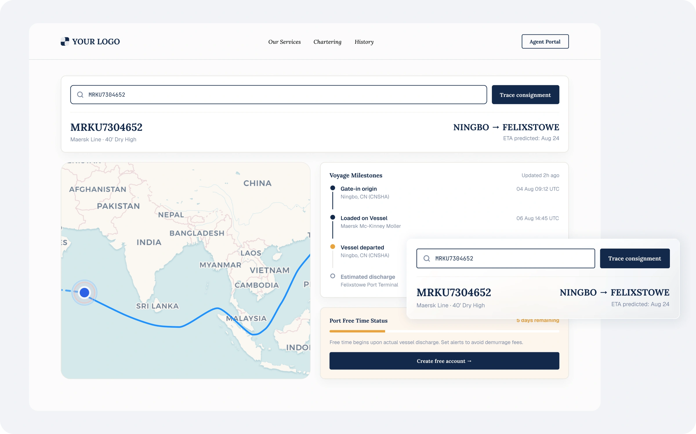 Northsea & Anchor Co. maritime classic tracking page